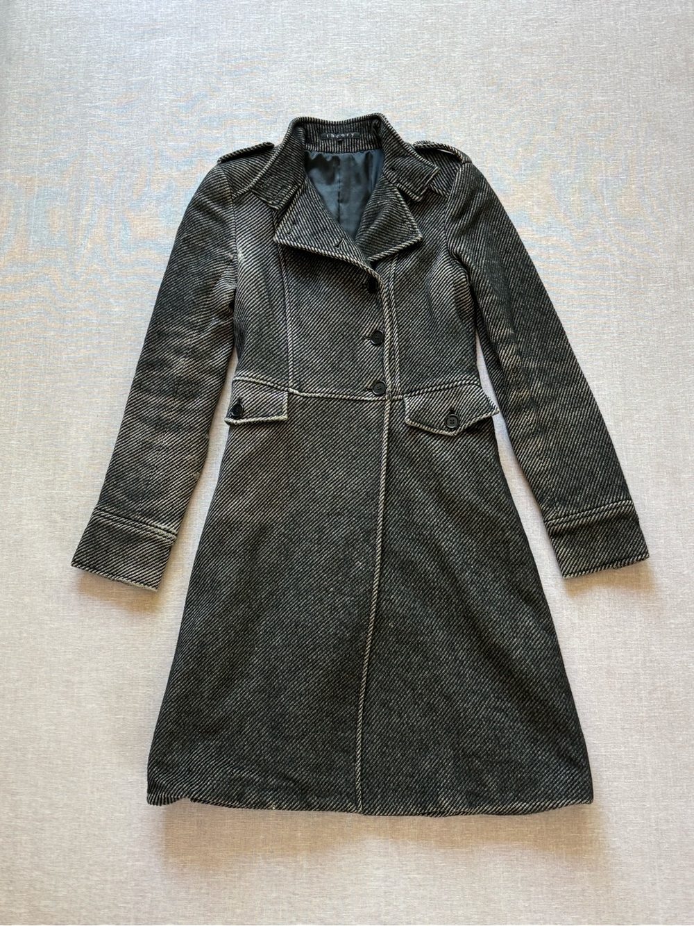 Vintage Theory alpaca wool angora military steampunk gothic tailored coat.